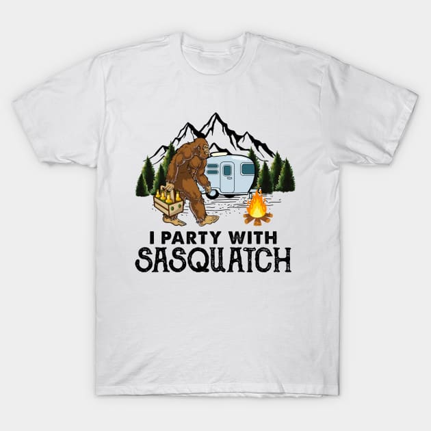 I party with sasquatch T-Shirt by JameMalbie